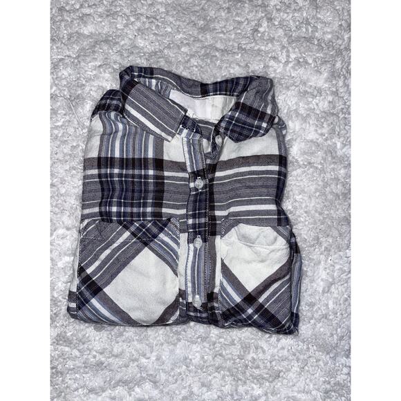 Bella Dahl girl sz. 14 plaid collar button down. Cute, soft - Picture 6 of 9